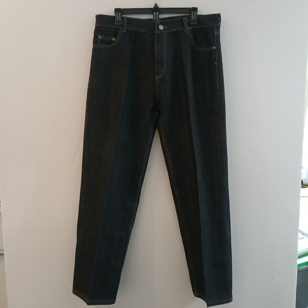 Black Lacquer Men Jeans Sz 40 Made In Egypt Vintage Black Streetwear HipHop